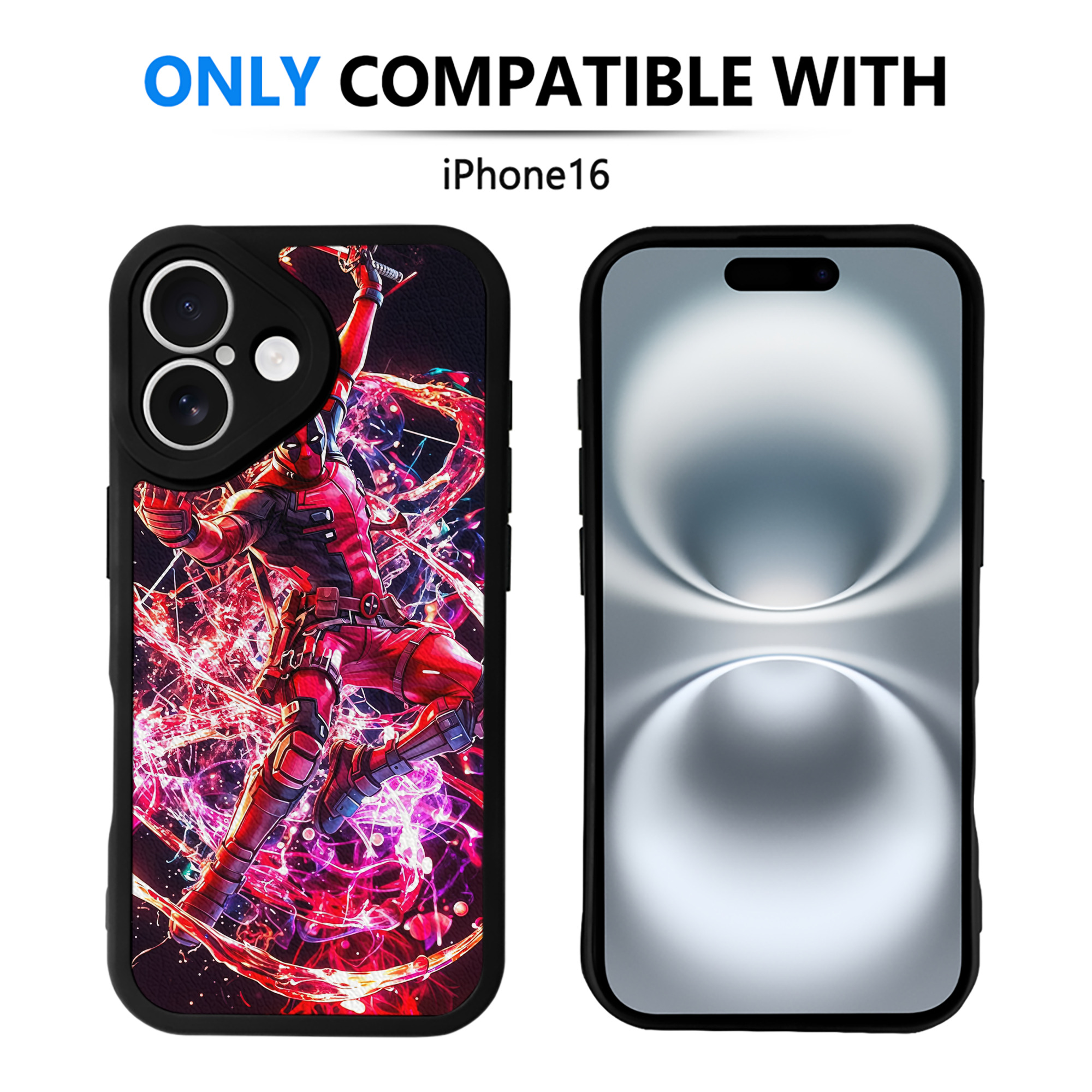 （画像用） Deadpool デッドプール 【iPhone 16シリーズ対応】シリコンスマホケース（レザー調） 材質：シリコン